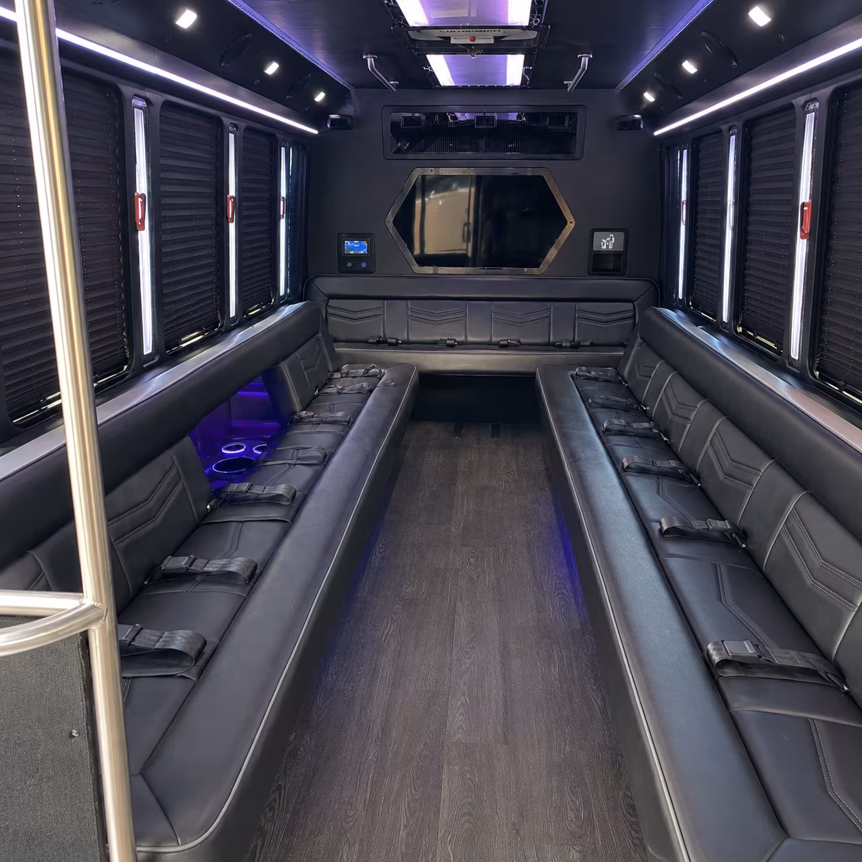yuba city 18 passenger party bus interior
