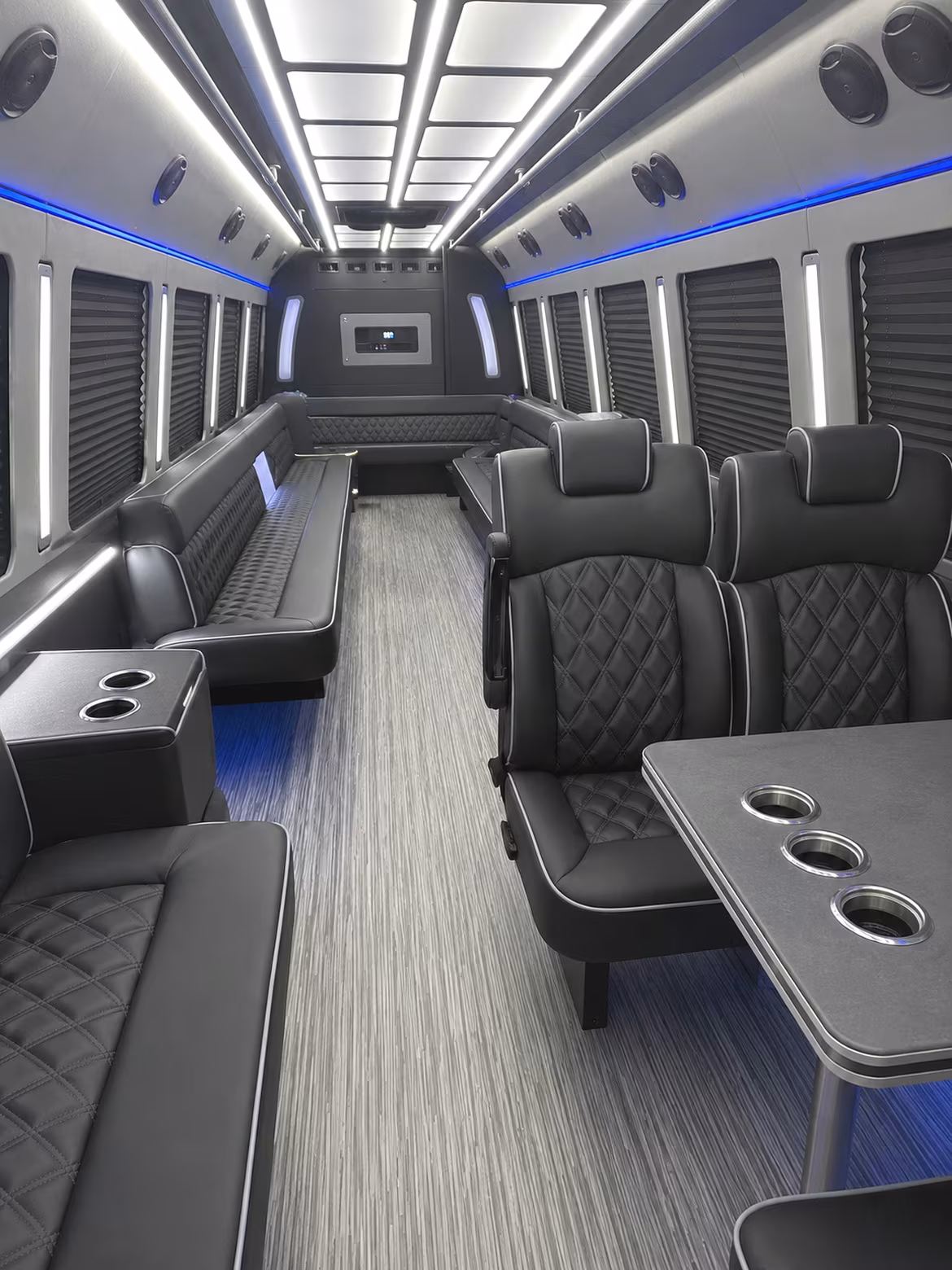 yuba city 25 passenger party bus inside