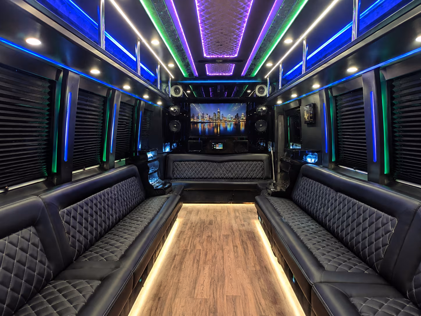 yuba city 25 passenger party bus interior