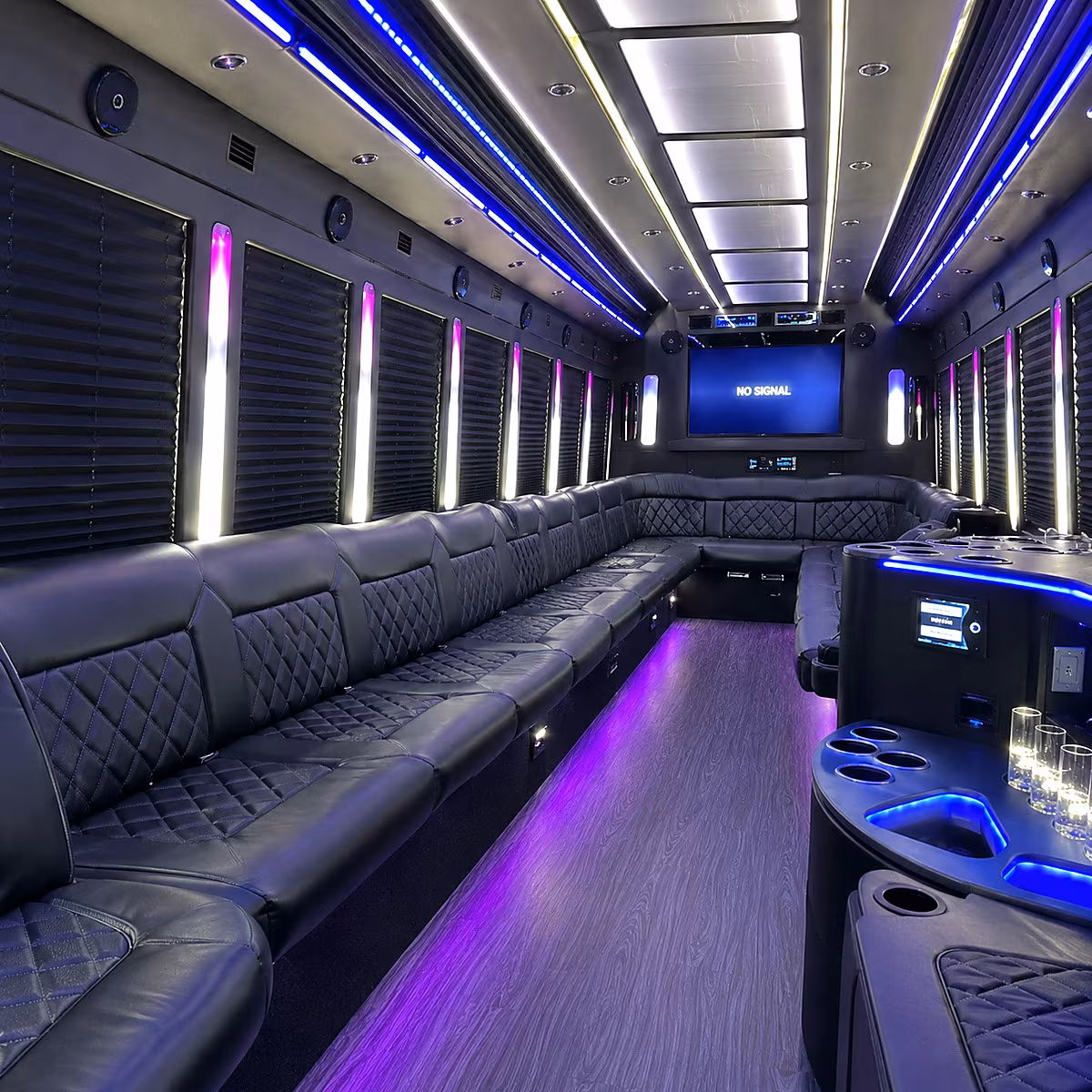 yuba city 30 passenger party bus inside