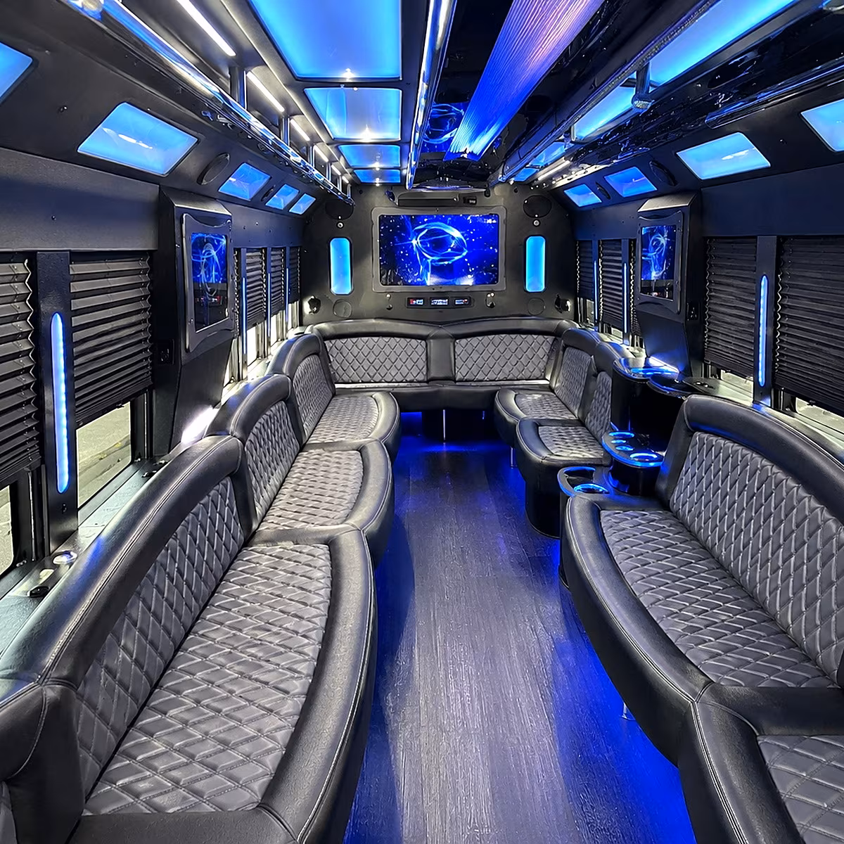 yuba city 50 passenger party bus interior